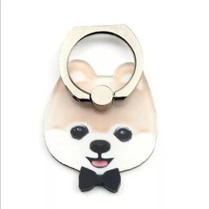 {DEZZI} bowtie puppy phone ring grip pop socket